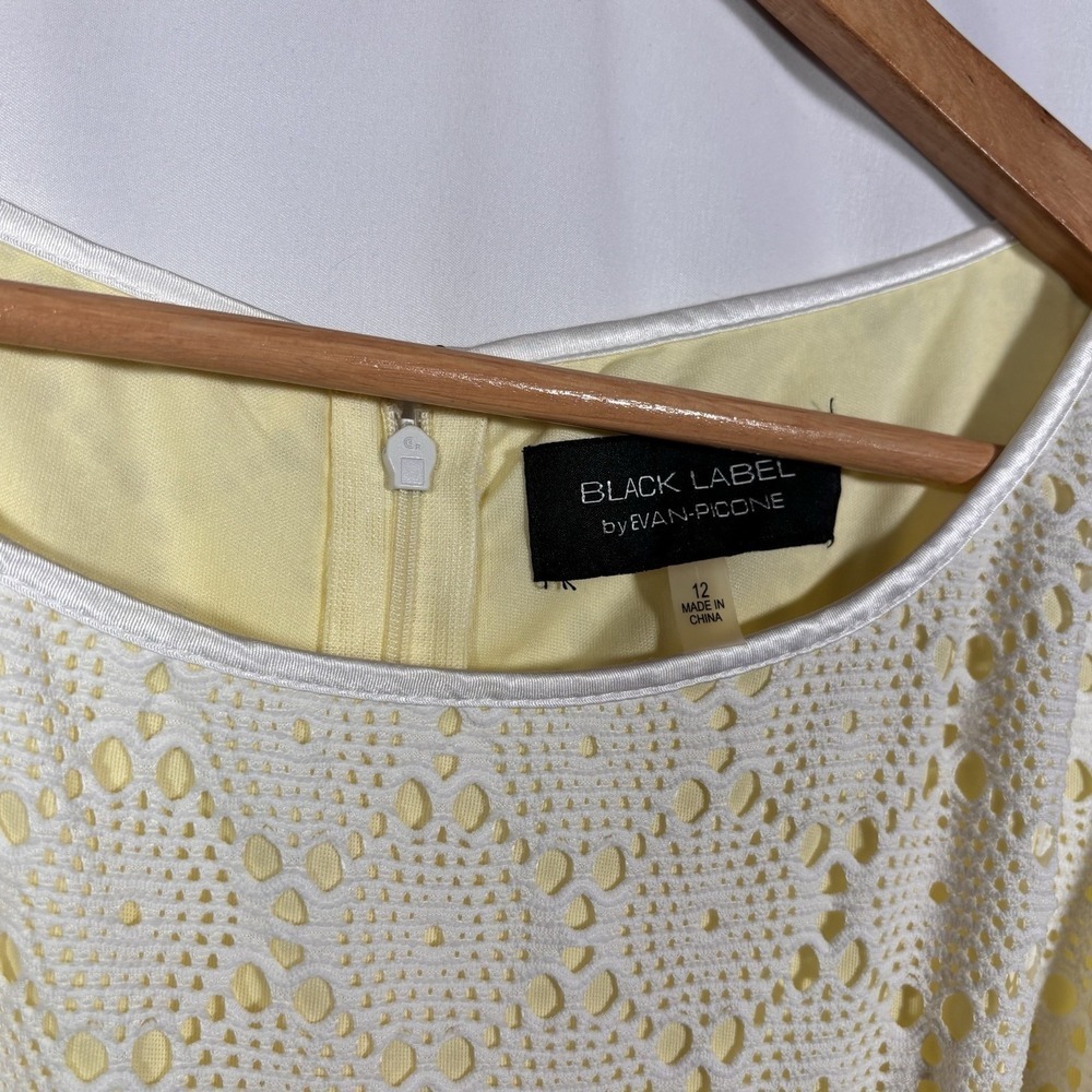 Evan Picone Black Label Dress Womens 12 Eyelette Crochet Overlay Event Guest - Picture 6 of 6